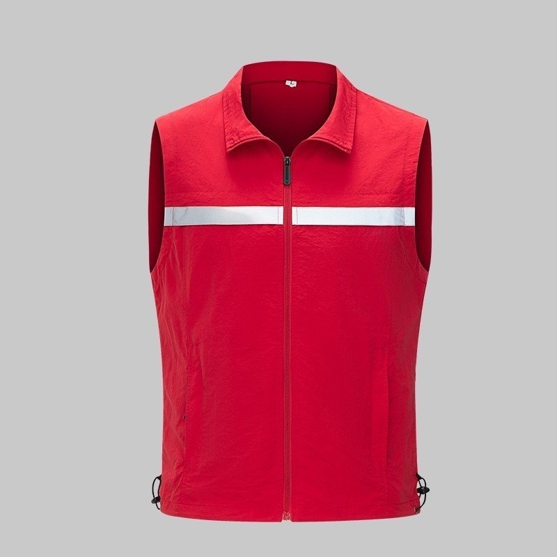 Custom Reflective Utility Vest with Zip Pockets — garment development reference