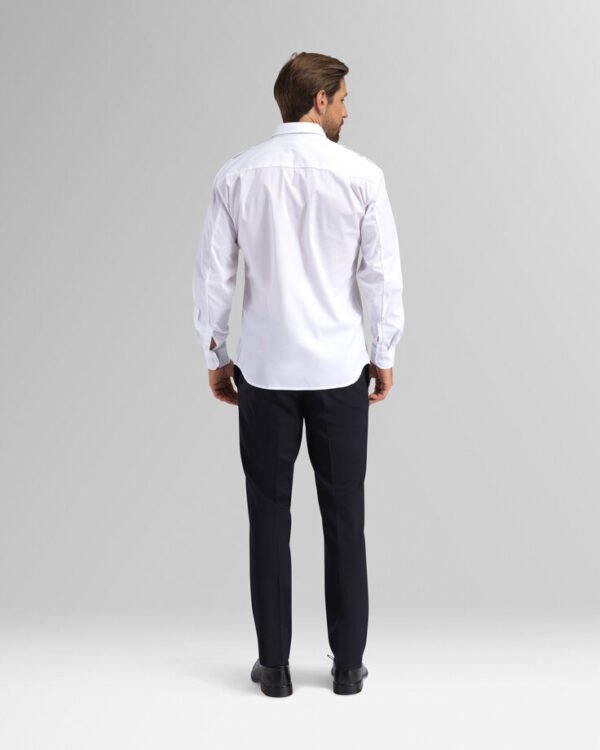 Custom Regular-Fit Long-Sleeve Work Shirt with Flap Pockets Custom Regular-Fit Long-Sleeve Work Shirt with Flap Pockets — reference garment view 5