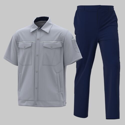 Custom Reinforced Industrial Jacket and Work Pants Uniform Set Custom Reinforced Industrial Jacket and Work Pants Uniform Set — garment development reference