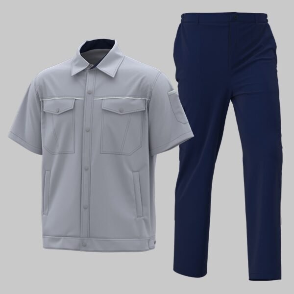 Custom Reinforced Industrial Jacket and Work Pants Uniform Set — garment development reference