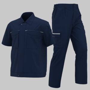 Custom Short-Sleeve Anti-Static Zip-Pocket Work Shirt — garment development reference
