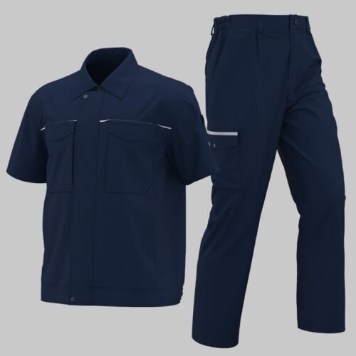 Custom Short-Sleeve Anti-Static Zip-Pocket Work Shirt Custom Short-Sleeve Anti-Static Zip-Pocket Work Shirt — garment development reference