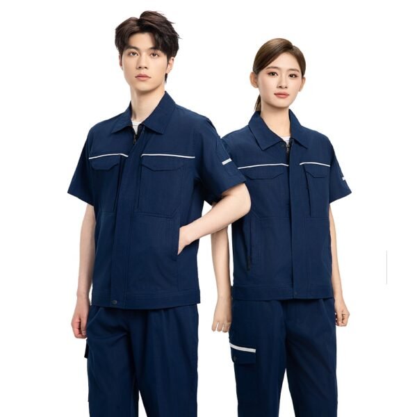 Custom Short-Sleeve Anti-Static Zip-Pocket Work Shirt Custom Short-Sleeve Anti-Static Zip-Pocket Work Shirt — reference garment view 3