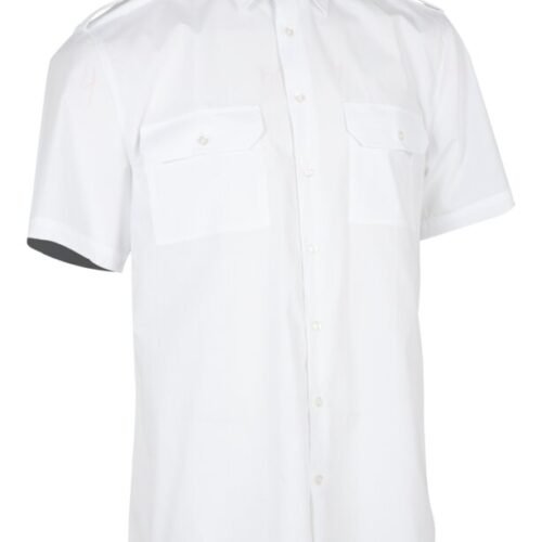 Custom Short-Sleeve Epaulette Work Shirt with Dual Flap Pockets Custom Short-Sleeve Epaulette Work Shirt with Dual Flap Pockets — garment development reference