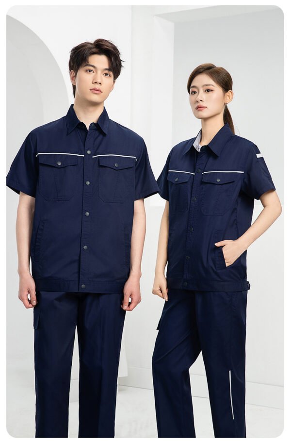 Custom Short-Sleeve Snap-Front Moisture-Management Work Shirt — garment development reference