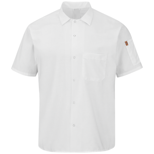 Custom Short-Sleeve Ventilated Cook Shirt with Gripper Front — garment development reference