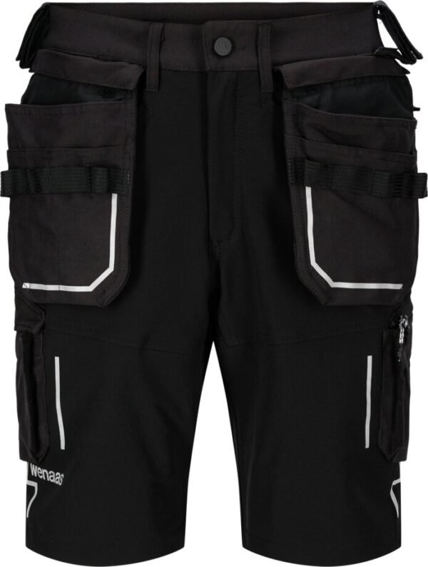 Custom Slim-Fit Stretch Utility Work Shorts with Detachable Tool Pockets — reference garment view 2