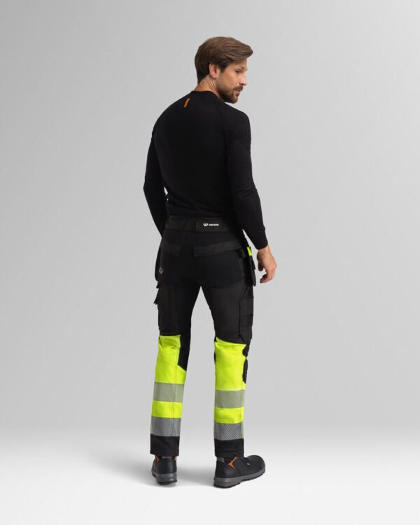 Custom Slim-Fit Stretch Utility Work Trousers with Reflective Bands Custom Slim-Fit Stretch Utility Work Trousers with Reflective Bands — reference garment view 4