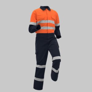 Custom Spring-Autumn Hi-Vis Contrast Coverall with Flexible Waist - additional same-model product view