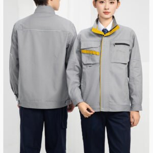Custom Spring-Autumn Reflective Workwear Set with Bound Seams — reference garment view 7
