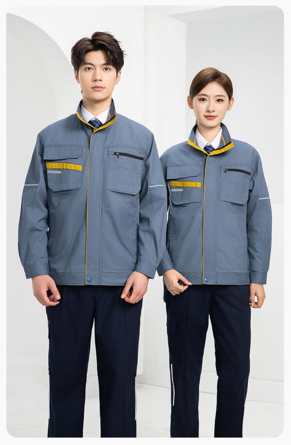 Custom Spring-Autumn Reflective Workwear Set with Bound Seams — reference garment view 2