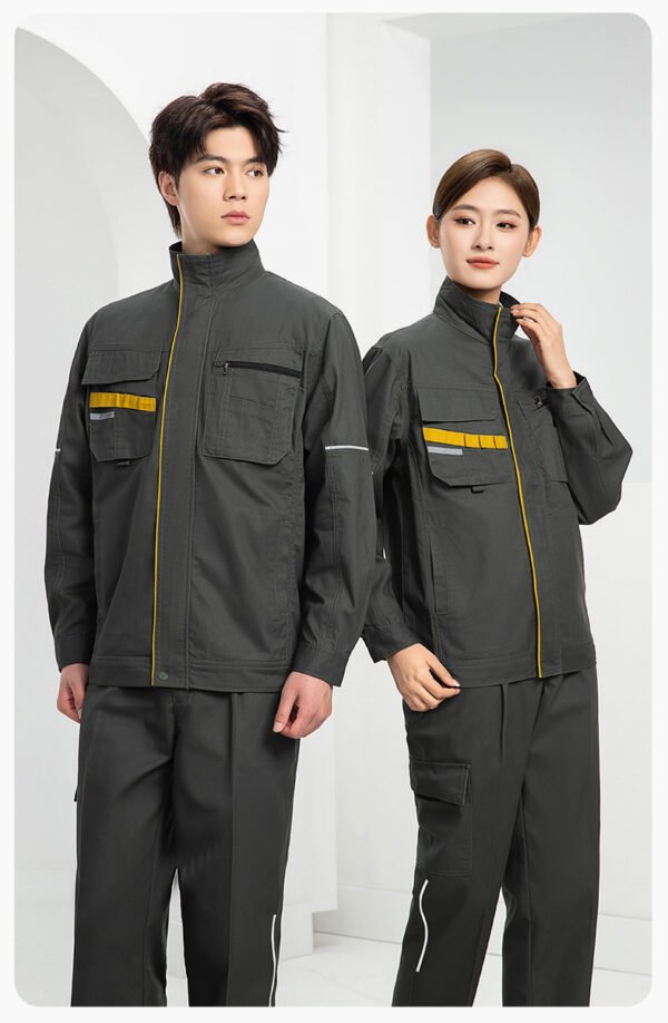 Custom Spring-Autumn Reflective Workwear Set with Bound Seams — reference garment view 5