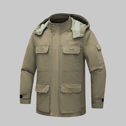 Custom Stand-Collar Detachable-Liner Winter Work Jacket — garment development reference