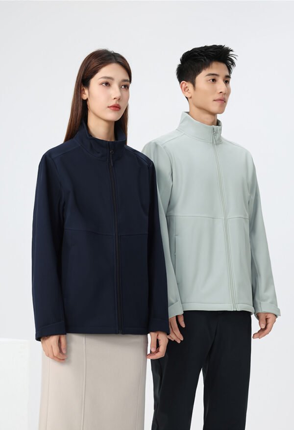 Custom Stand-Collar Layered Softshell Work Jacket Custom Stand-Collar Layered Softshell Work Jacket — reference garment view 2