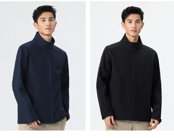 Custom Stand-Collar Layered Softshell Work Jacket Custom Stand-Collar Layered Softshell Work Jacket — reference garment view 4