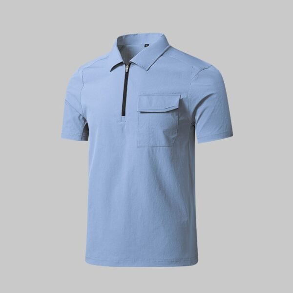Custom Stretch Color-Block Work Polo with Secure Chest Pocket - additional same-model product view
