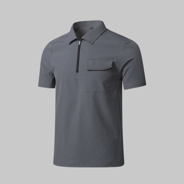 Custom Stretch Color-Block Work Polo with Secure Chest Pocket - additional same-model product view