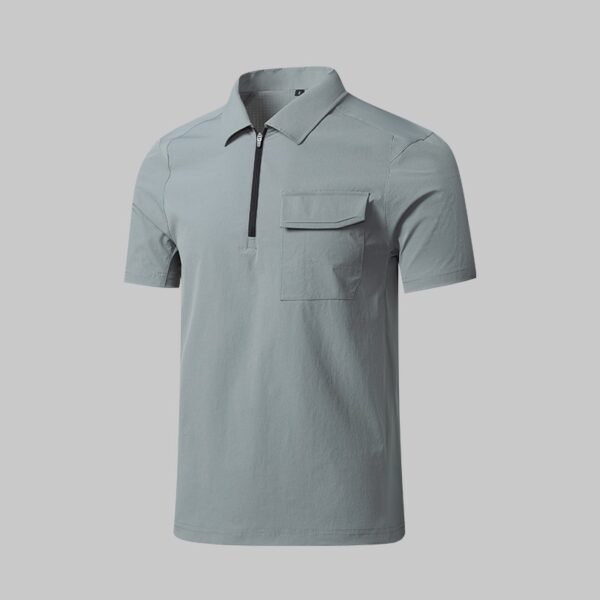 Custom Stretch Color-Block Work Polo with Secure Chest Pocket - additional same-model product view