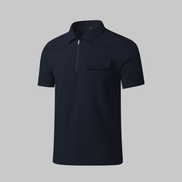 Custom Stretch Color-Block Work Polo with Secure Chest Pocket - additional same-model product view