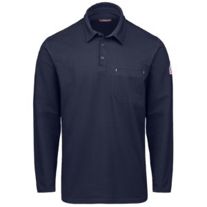 Custom Stretch-Knit Industrial Service Polo with Pencil-Stall Pocket — garment development reference