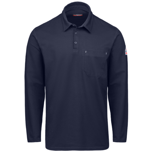Custom Stretch-Knit Industrial Service Polo with Pencil-Stall Pocket — garment development reference