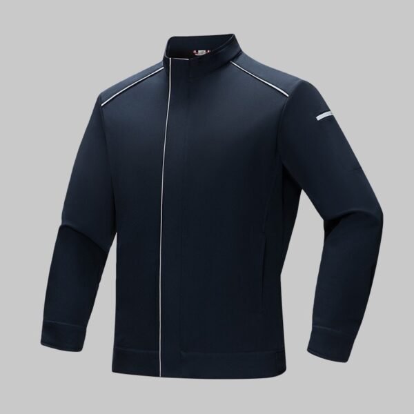 Custom Stretch Softshell Work Jacket with Stand Collar Custom Stretch Softshell Work Jacket with Stand Collar — reference garment view 2