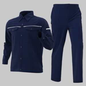 Custom Summer Long-Sleeve Concealed-Snap Work Shirt Set — reference garment view 3