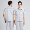 Custom Summer Short-Sleeve Visibility-Trim Work Shirt and Trouser Set Custom Summer Short-Sleeve Visibility-Trim Work Shirt and Trouser Set — garment development reference