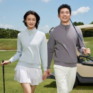 Custom Textured-Face Fleece Half-Zip Work Top — garment development reference