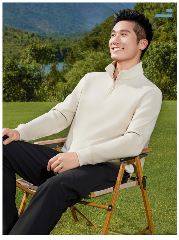 Custom Textured-Face Fleece Half-Zip Work Top Custom Textured-Face Fleece Half-Zip Work Top — reference garment view 6