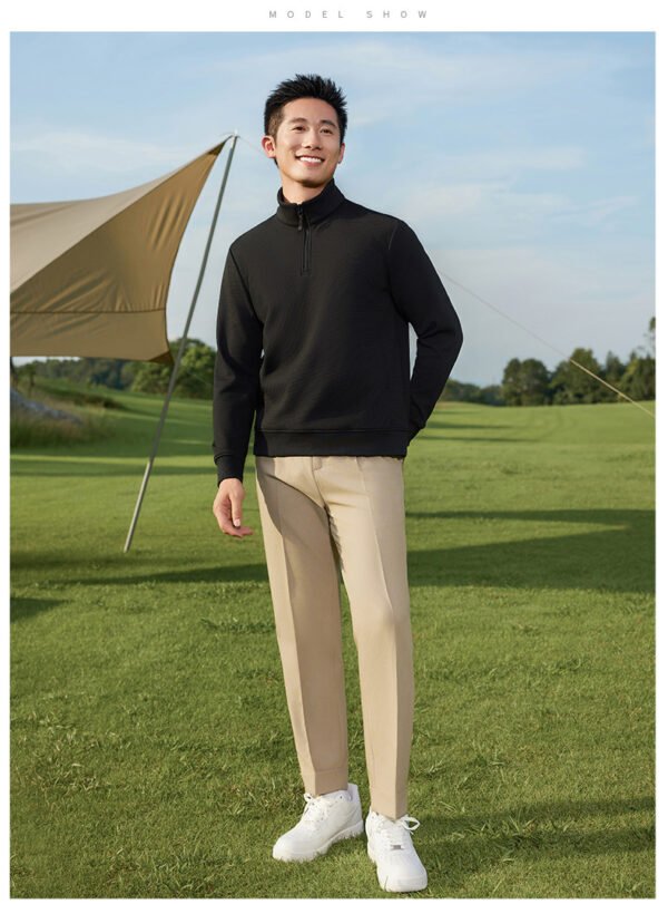 Custom Textured-Face Fleece Half-Zip Work Top Custom Textured-Face Fleece Half-Zip Work Top — reference garment view 4