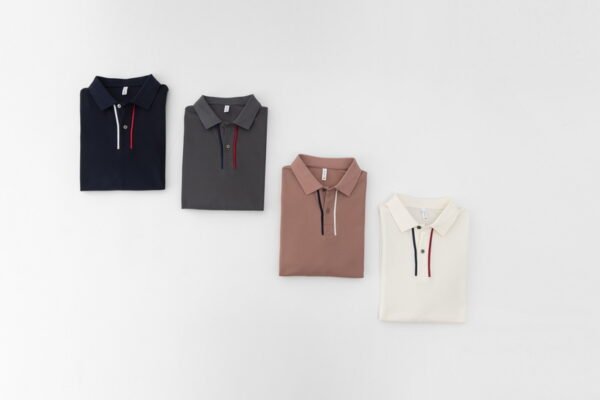 Custom Textured Piqué Long-Sleeve Work Polo with Rib Cuffs — reference garment view 3