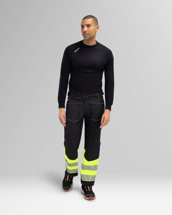 Custom Three-Layer Shell Work Trousers with Adjustable Waist and Reflective Trim Custom Three-Layer Shell Work Trousers with Adjustable Waist and Reflective Trim — garment development reference