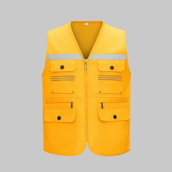 Custom Topstitched High-Visibility Utility Vest — reference garment view 3