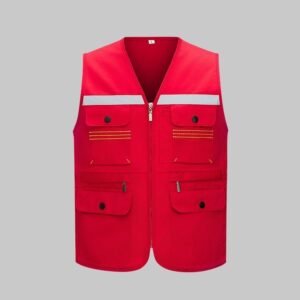 Custom Topstitched High-Visibility Utility Vest — garment development reference