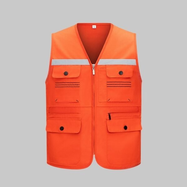 Custom Topstitched High-Visibility Utility Vest — reference garment view 6