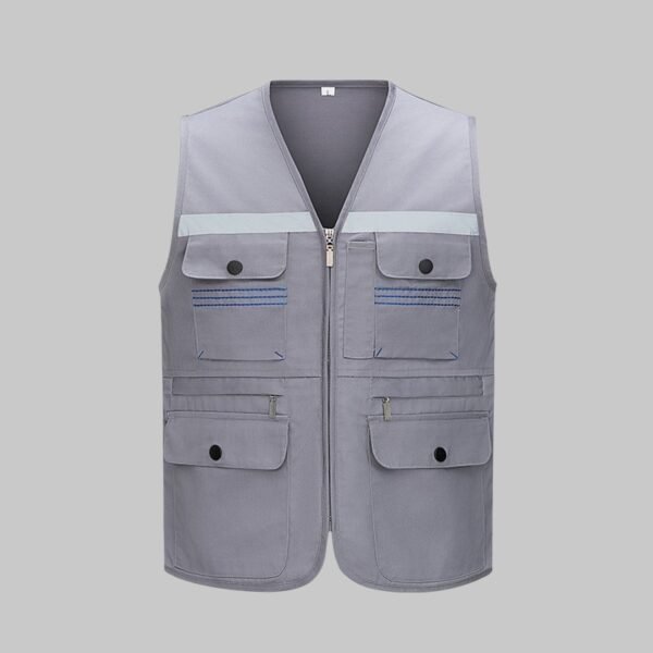 Custom Topstitched High-Visibility Utility Vest — reference garment view 4