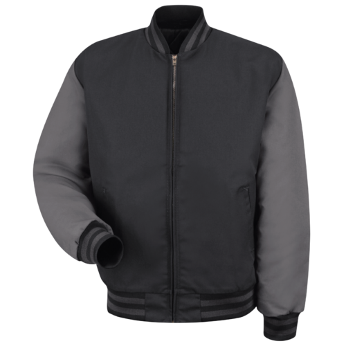 Custom Two-Tone Rib-Knit Team Work Jacket Custom Two-Tone Rib-Knit Team Work Jacket — garment development reference