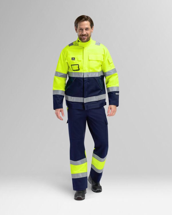 Custom Two-Tone Utility Work Jacket with Reflective Layout Options Custom Two-Tone Utility Work Jacket with Reflective Layout Options — reference garment view 2