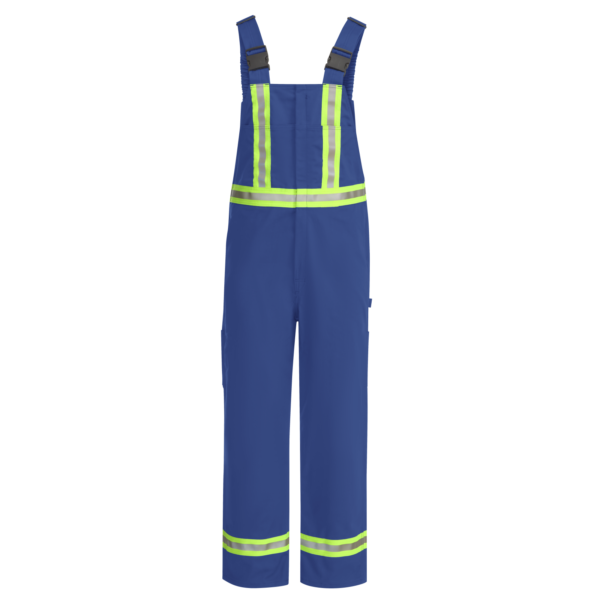 Custom Unlined Reflective-Trim Bib Work Overall Bib Overalls — Men's Unlined Bib Overall with Reflective Trim garment reference