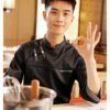 Custom Ventilated Shoulder Mesh Long-Sleeve Chef Jacket Custom Ventilated Shoulder Mesh Long-Sleeve Chef Jacket — reference garment view 3