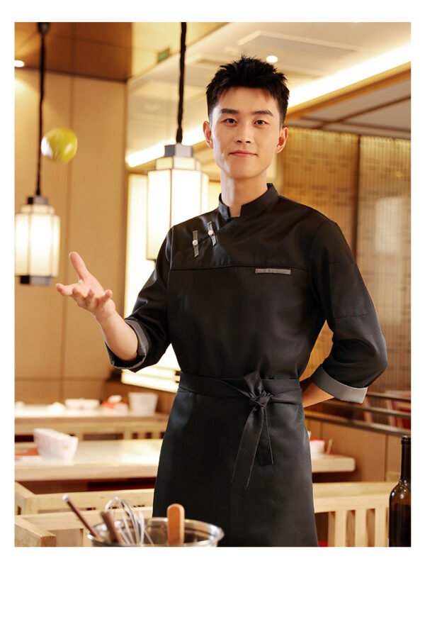 Custom Ventilated Shoulder Mesh Long-Sleeve Chef Jacket Custom Ventilated Shoulder Mesh Long-Sleeve Chef Jacket — reference garment view 4