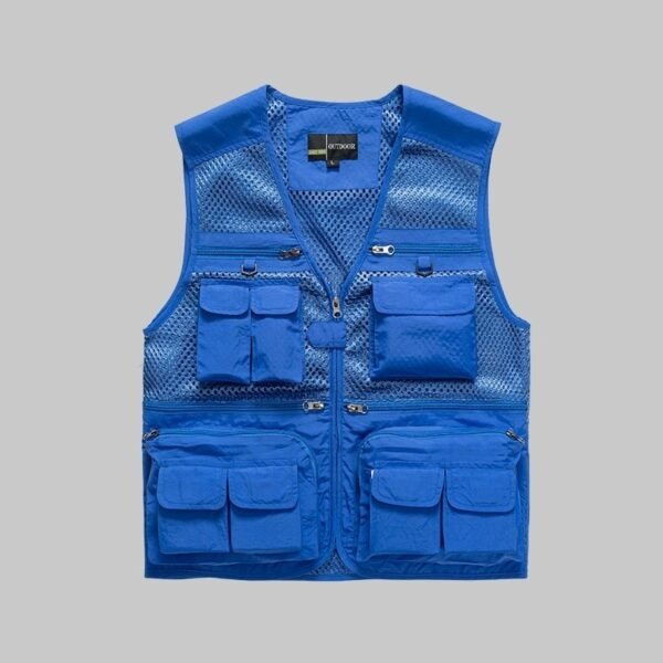 Custom Warm-Weather Mesh Utility Vest with Dimensional Pockets Custom Warm-Weather Mesh Utility Vest with Dimensional Pockets — reference garment view 2