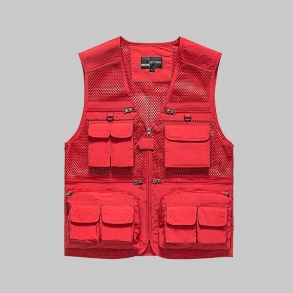 Custom Warm-Weather Mesh Utility Vest with Dimensional Pockets Custom Warm-Weather Mesh Utility Vest with Dimensional Pockets — reference garment view 4