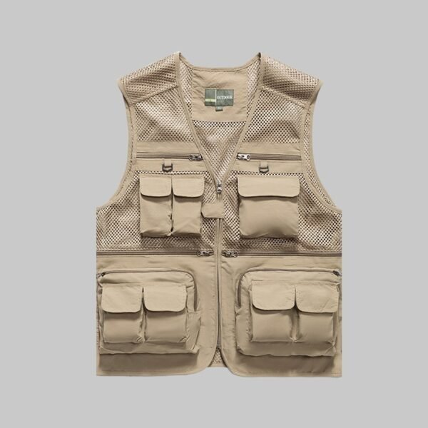 Custom Warm-Weather Mesh Utility Vest with Dimensional Pockets Custom Warm-Weather Mesh Utility Vest with Dimensional Pockets — reference garment view 5