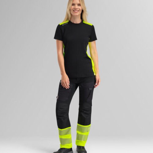 Custom Women’s Contrast-Panel Work T-Shirt Custom Women’s Contrast-Panel Work T-Shirt — garment development reference