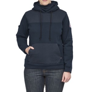 Custom Women’s FR Fleece Work Hoodie with Reinforced Forearms — garment development reference