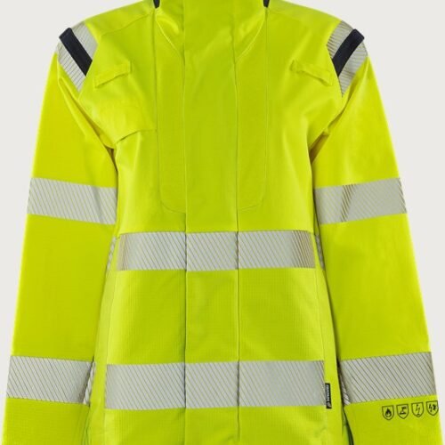 Custom Women’s High-Visibility Stretch-Fit Work Jacket Custom Women’s High-Visibility Stretch-Fit Work Jacket — garment development reference