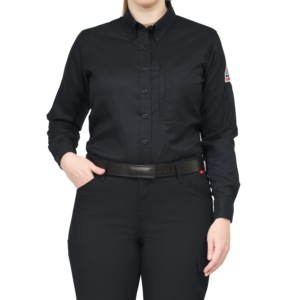 Custom Women’s Lightweight Gusseted Long-Sleeve Woven Work Shirt — garment development reference