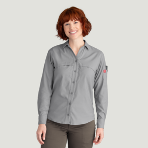 Custom Women’s Lightweight Stretch Long-Sleeve Utility Work Shirt — garment development reference
